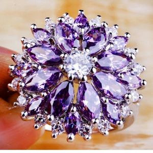 Amethyst cz 925 silver ring
